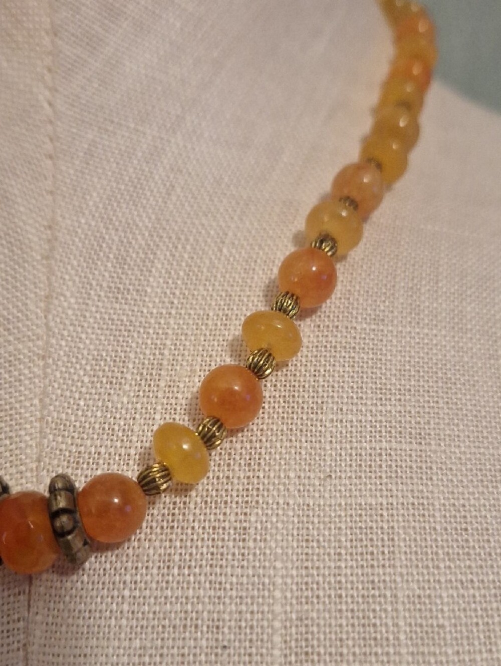 Carnelian Agate Beaded Necklace - Picture 4 of 7